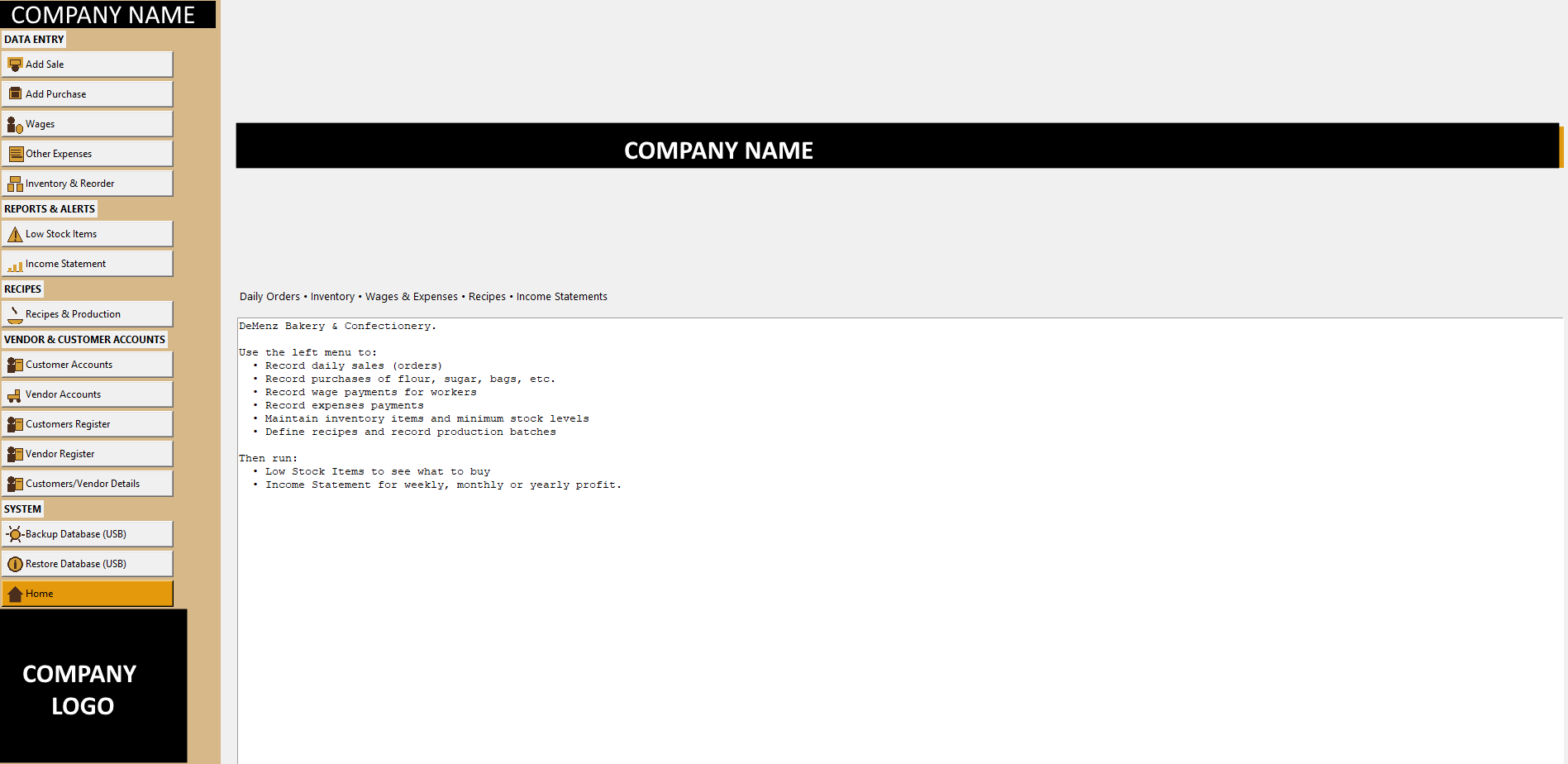 Bakery App Snapshot
